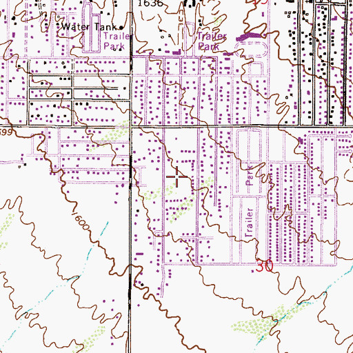 Topographic Map of Mountain Vista Mobile Home Park, AZ