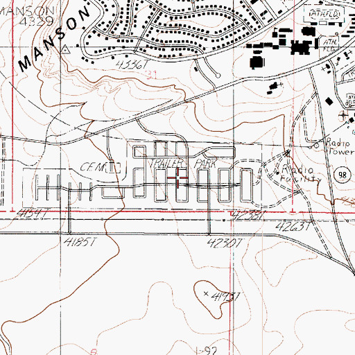 Topographic Map of Page Lake Powell Mobile Home Village, AZ