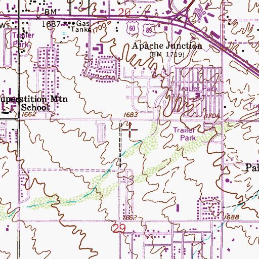 Topographic Map of Aurora House Assisted Living Center, AZ