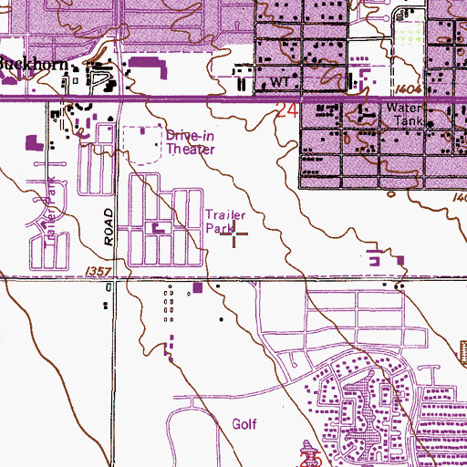 Topographic Map of Cypress Court at Mesa, AZ