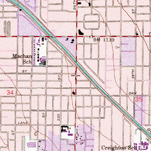 Topographic Map of Desert Terrace Healthcare Center, AZ