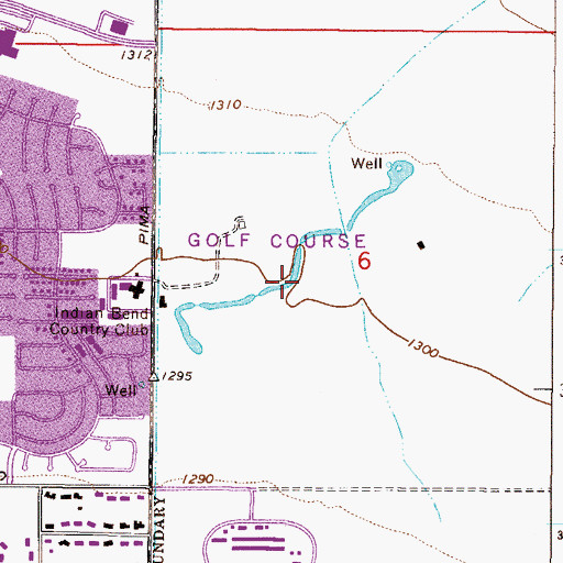Topographic Map of Pavilion Lakes Golf Club, AZ