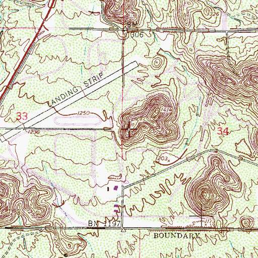 Topographic Map of The Foothills Golf Club, AZ