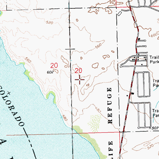 Topographic Map of The Refuge Golf Club, AZ