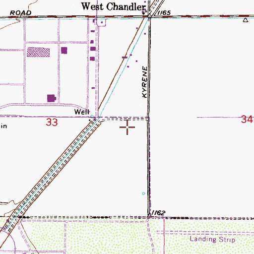Topographic Map of West Chandler Aquatic Center, AZ