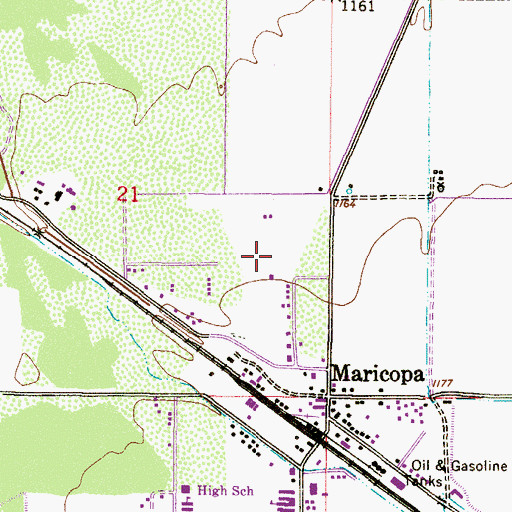 Topographic Map of Maricopa Post Office, AZ