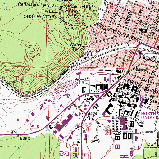 Topographic Map of Arrowhead Village Mobile Home Park, AZ