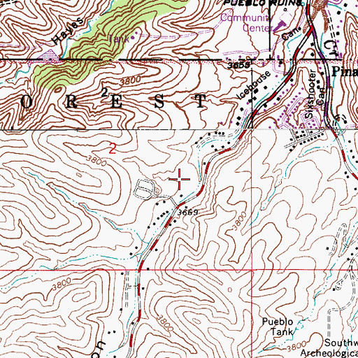 Topographic Map of August Hills Mobile Home Park, AZ