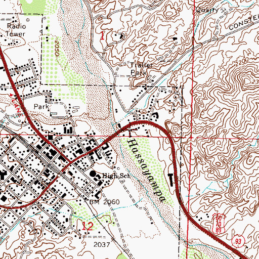 Topographic Map of Aztec Mobile Home Park, AZ