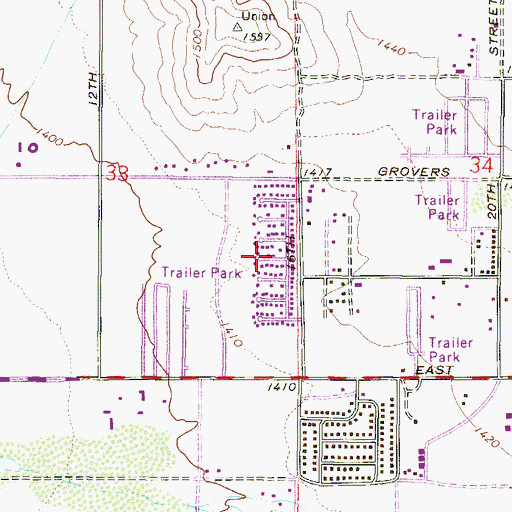 Topographic Map of Bell Casas Mobile Home Estates, AZ