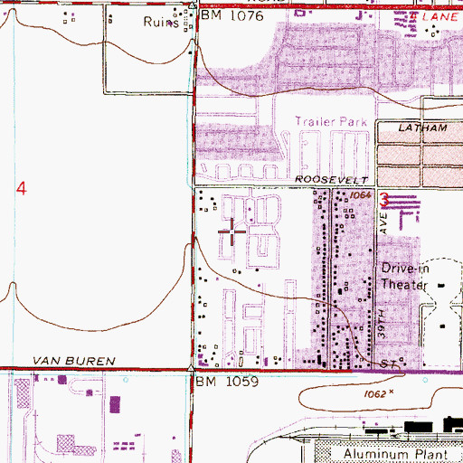 Topographic Map of Capri Mobile Home Park, AZ