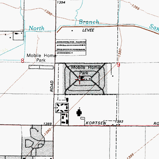 Topographic Map of Casa Verde Estates Mobile Home Park, AZ