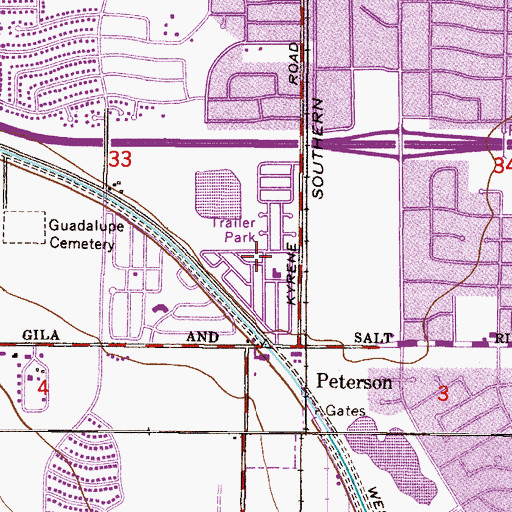 Topographic Map of Chaparral Mobile Village, AZ
