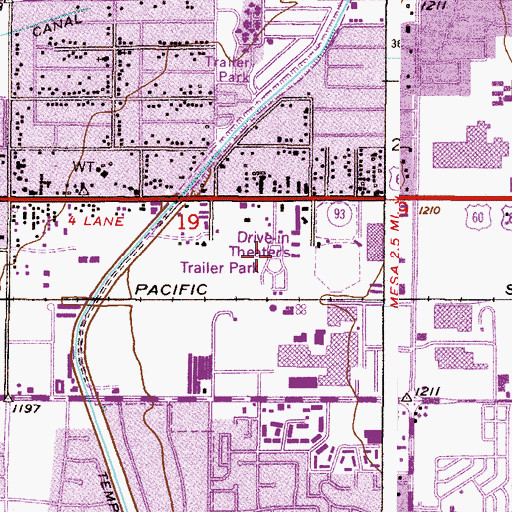 Topographic Map of Cibola Mobile Home Park, AZ