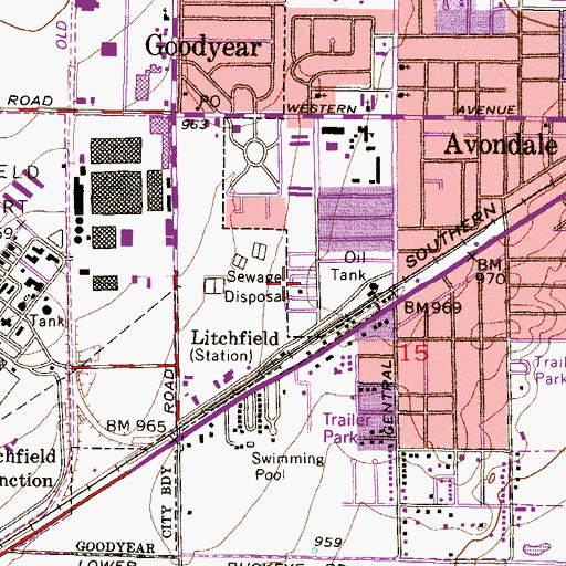 Topographic Map of Country Manor Mobile Home Park, AZ