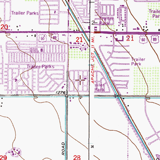 Topographic Map of El Mirage Mobile Home Park, AZ