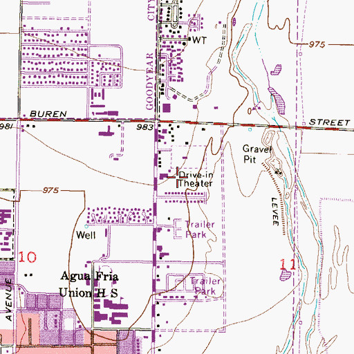 Topographic Map of Estrella Villa Mobile Home Park, AZ