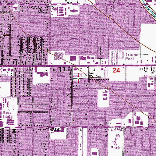 Topographic Map of Garden Spot Mobile Home Park, AZ