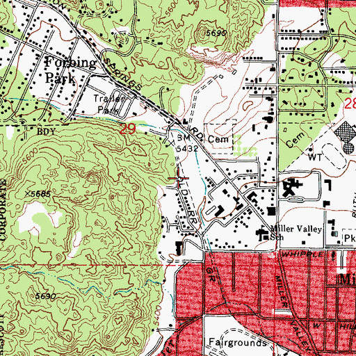 Topographic Map of Iron Springs Manor Mobile Home Park, AZ