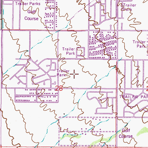 Topographic Map of Pueblo Mesa Mobile Home Park, AZ