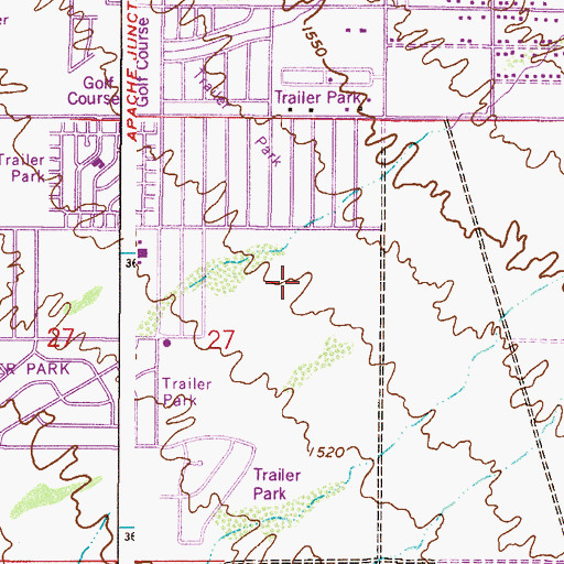 Topographic Map of Rancho Reata Mobile Home Park, AZ