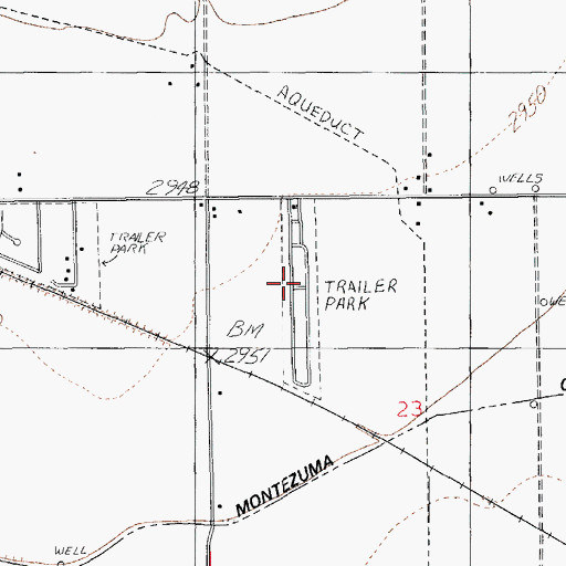 Topographic Map of Safford Ranch Mobile Home Park, AZ