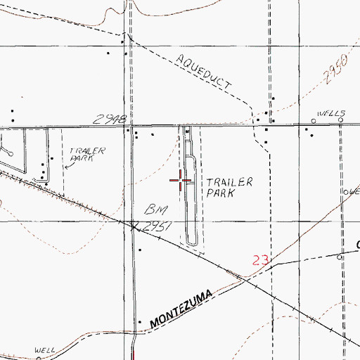 Topographic Map of Safford Ranch Mobile Home Park, AZ