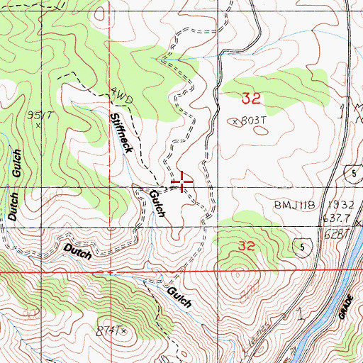 Topographic Map of McCavick Mine, CA