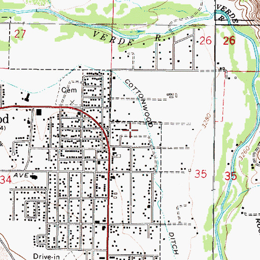 Topographic Map of Vista Del Sol Mobile Home Park, AZ