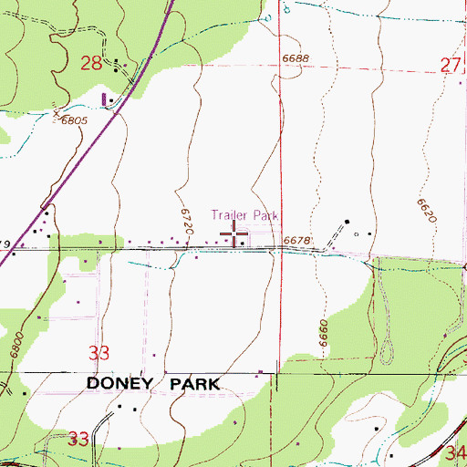 Topographic Map of Wheel Inn Mobile Home Park, AZ