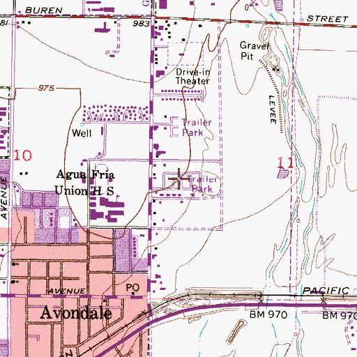 Topographic Map of Wigwam Villa Mobile Home Park, AZ