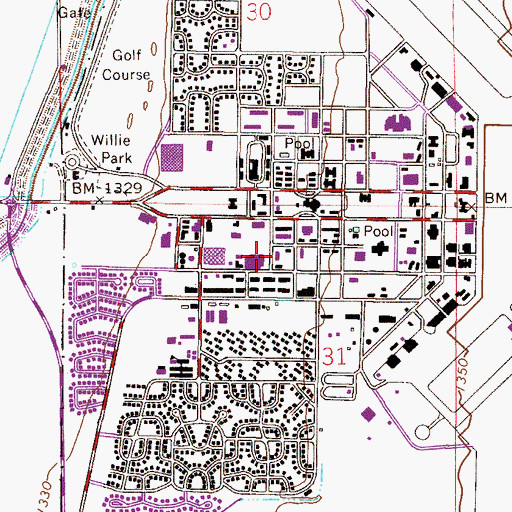 Topographic Map of Arizona State University Polytechnic Campus Bell Residential Hall, AZ
