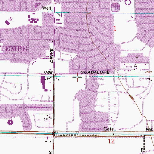 Topographic Map of Carestone Assisted Living at Tempe, AZ