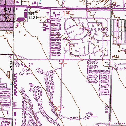 Topographic Map of Merrill Gardens at Mesa, AZ