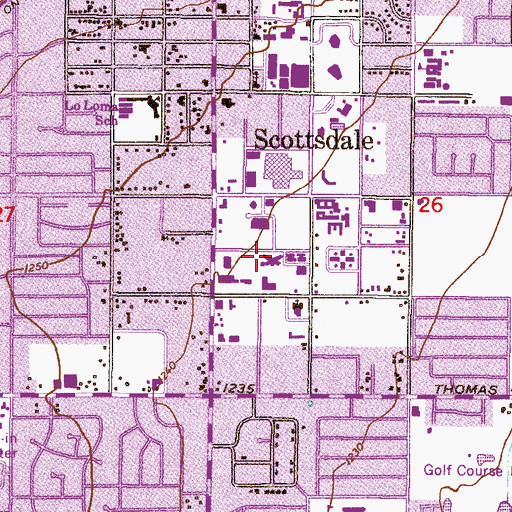 Topographic Map of Scottsdale Nursing and Rehabilitation Center, AZ