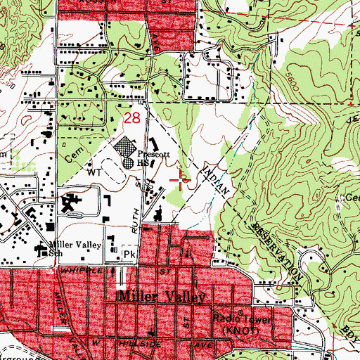 Topographic Map of Las Fuentes Care Center, AZ