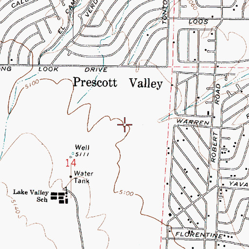 Topographic Map of Mountain Valley Regional Rehabilitation Hospital, AZ