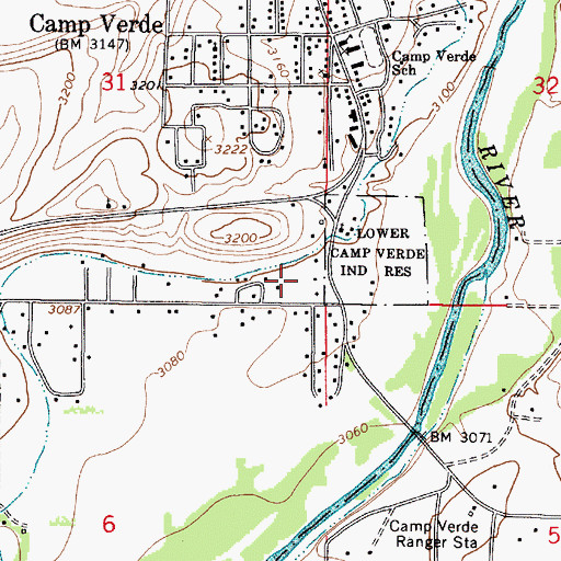 Topographic Map of Verde Vista Care and Rehabilitation Center, AZ