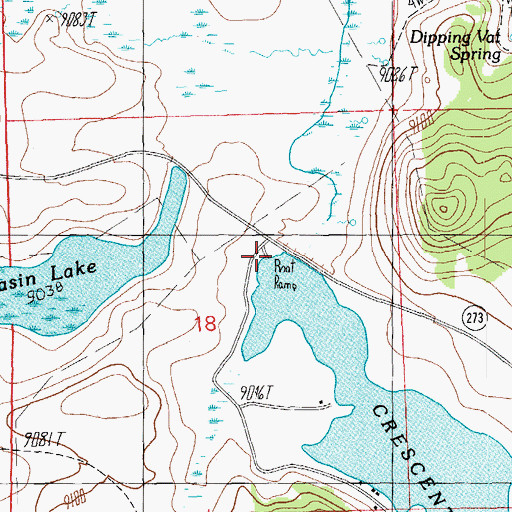 Topographic Map of Crescent Lake Dam Boat Launch, AZ
