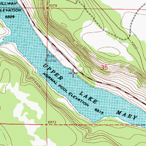 Topographic Map of Upper Lake Mary Boat Launch Number 2, AZ