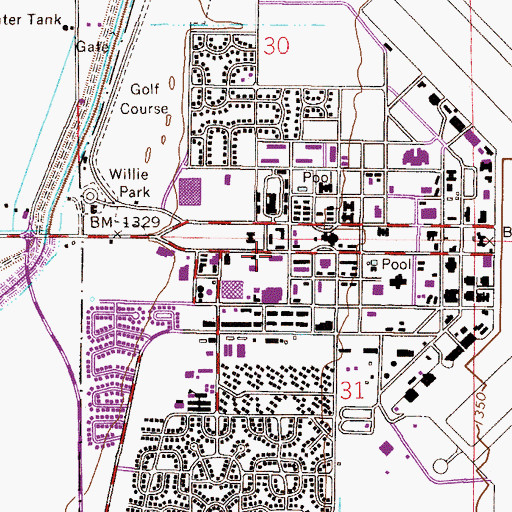 Topographic Map of Arizona State University Polytechnic Campus Aravaipa Auditorium, AZ