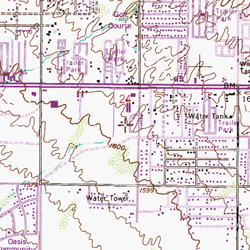 Topographic Map of Desert Trails Recreational Vehicle Resort, AZ