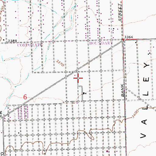 Topographic Map of Kingman Kampgrounds of America, AZ