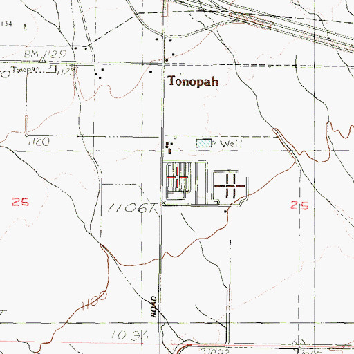 Topographic Map of Saddle Mountain Recreational Vehicle Park, AZ