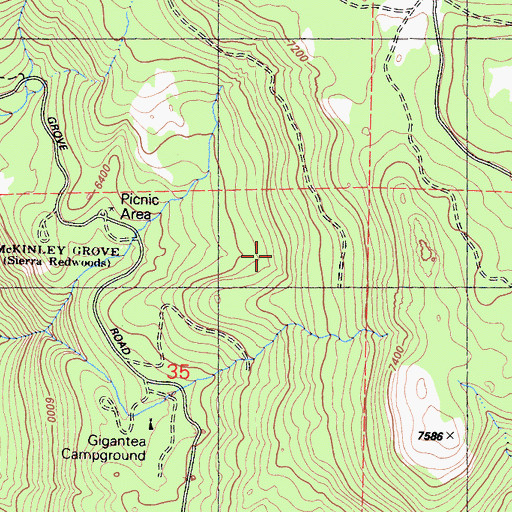 Topographic Map of McKinley Grove, CA