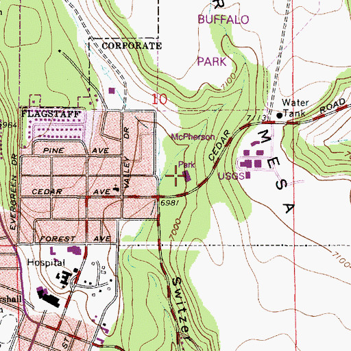 Topographic Map of Jay Lively Activity Center, AZ