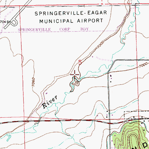 Topographic Map of Greer Lakes Golf Resort, AZ