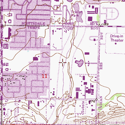 Topographic Map of Rio Salado Golf Club, AZ