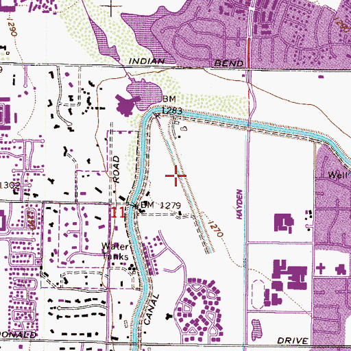 Topographic Map of Scottsdale Silverado Golf Club, AZ