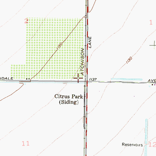 Topographic Map of Waddell Post Office, AZ